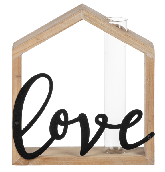 Home, Love, Family House Sitabout with Bud Vase