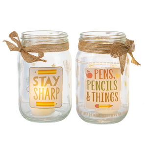 Light Up Mason Jar Pencil Holders