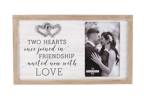 Two Hearts Bridal Photo Frame Plaque