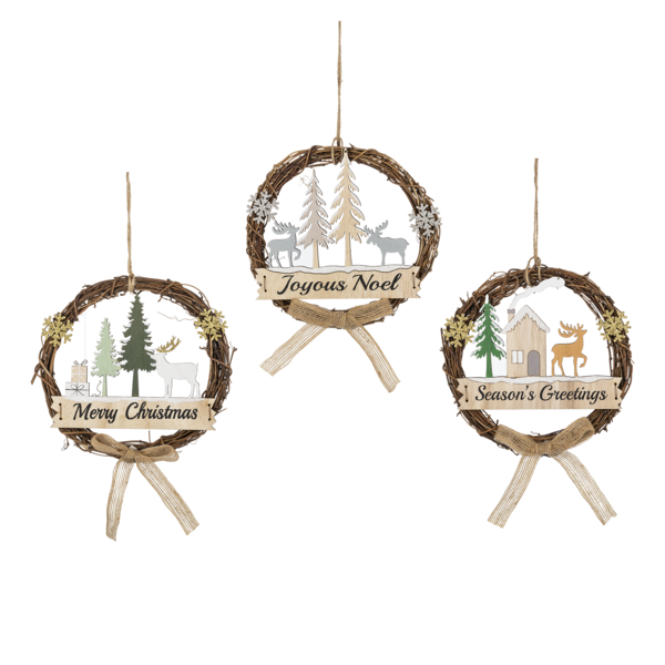 Cozy Cabin - Laser Cut Wreath Ornaments