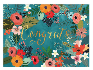 Congrats Flowers Vibrant Congratulations Card