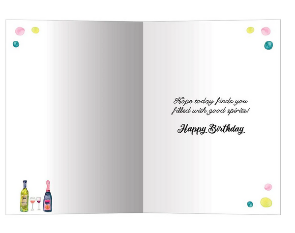 Friends Bring Wine Birthday Card