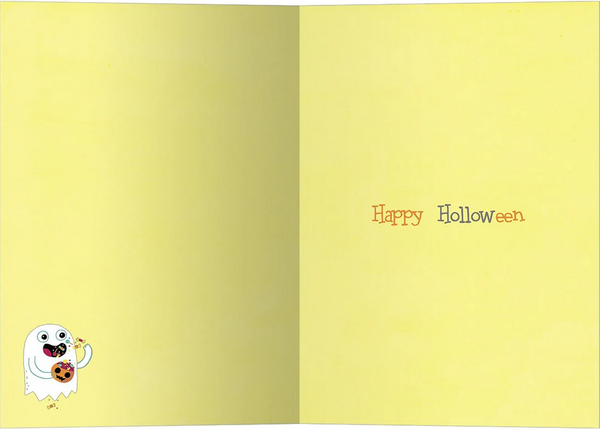 Ghost With Candy Halloween Card