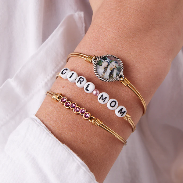 Luca + Danni Girl Mom Letter Bead Bangle Bracelet