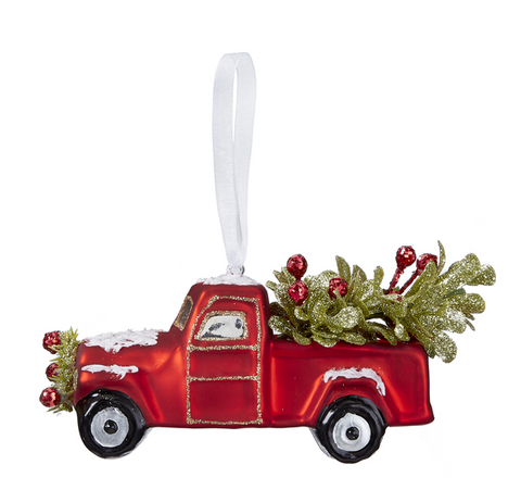 Vintage Glass Truck Ornament