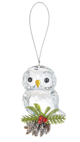 Teeny Owl Pinecone Ornament