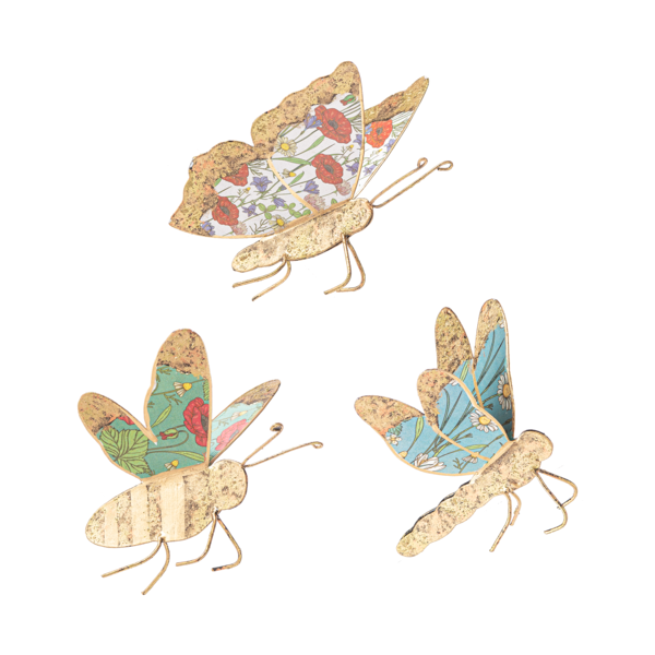 Floral Butterfly, Dragonfly & Bee Pot Sitters