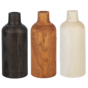 Wood Bottle Neck Vases