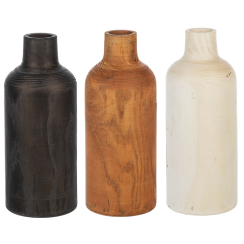 Wood Bottle Neck Vases