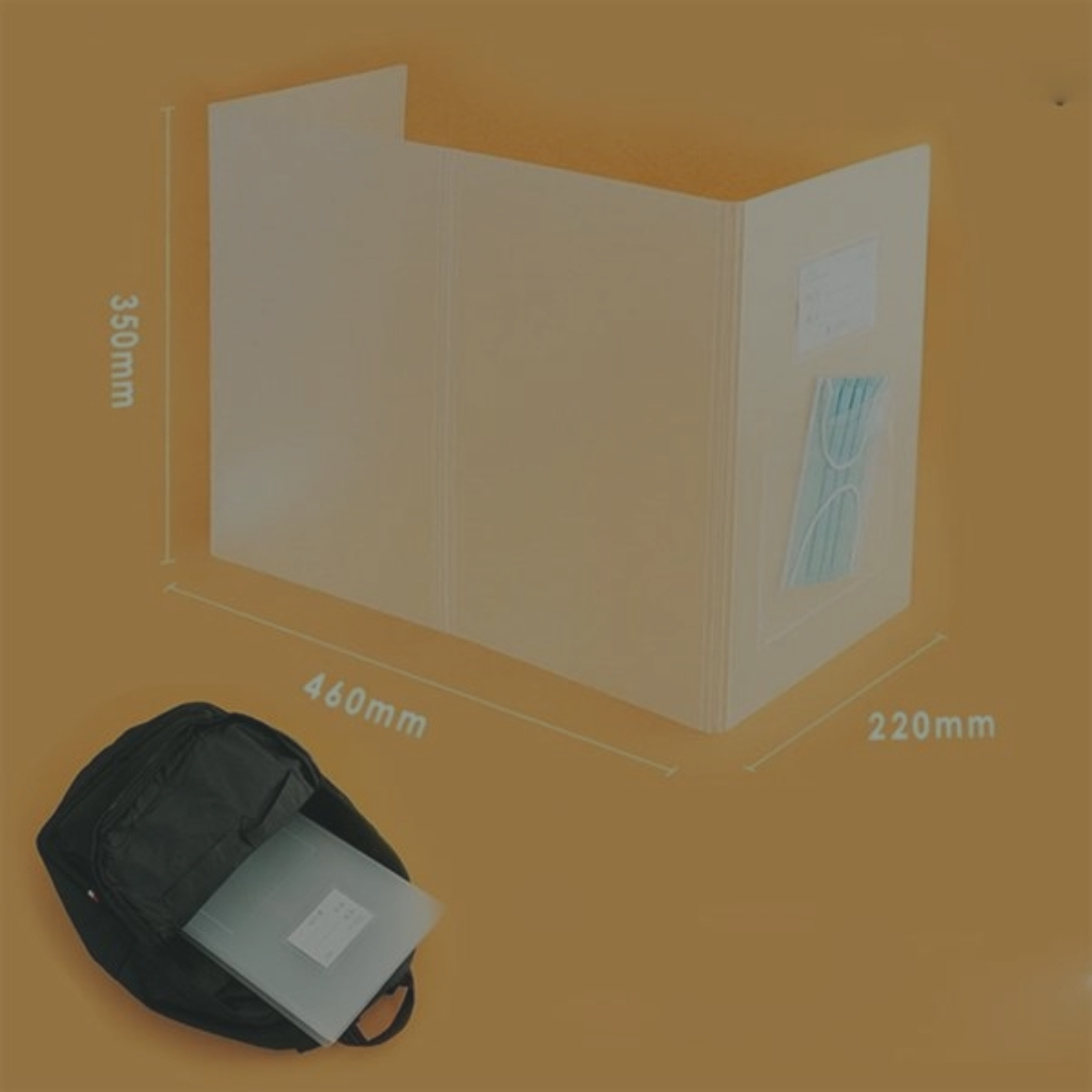 Foldable Protective Shield Isolation Board with Mask pocket