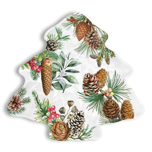 White Spruce Melamine Serveware Christmas Tree Plate