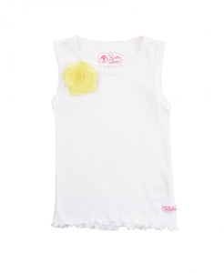 White w/Yellow Flower Tank Top